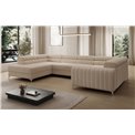U-shaped sofa Eluis L, sleeping function, Jarell 18, corduroy, beige, H92x347x202cm