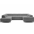 U-shaped sofa Eluis L, sleeping function, Monolith 85, velvet, grey, H92x347x202cm