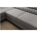 U-shaped sofa Eluis L, sleeping function, Monolith 85, velvet, grey, H92x347x202cm