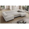 U-shaped sofa Eluis R, sleeping function, Royal 01, boucle, white, H92x347x202cm