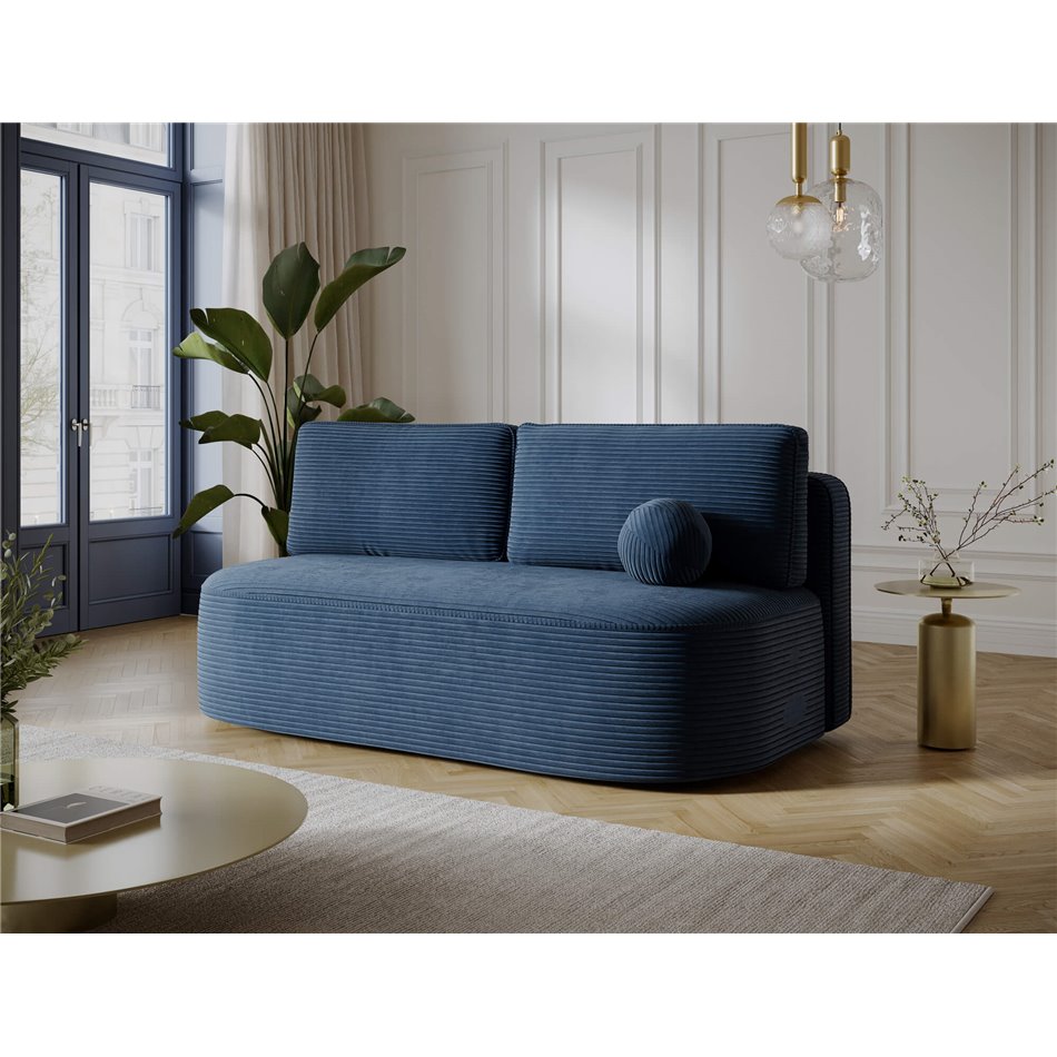Sofa bed Eliana, sleeping function, Jarell 40, corduroy, blue, H93x193x96cm