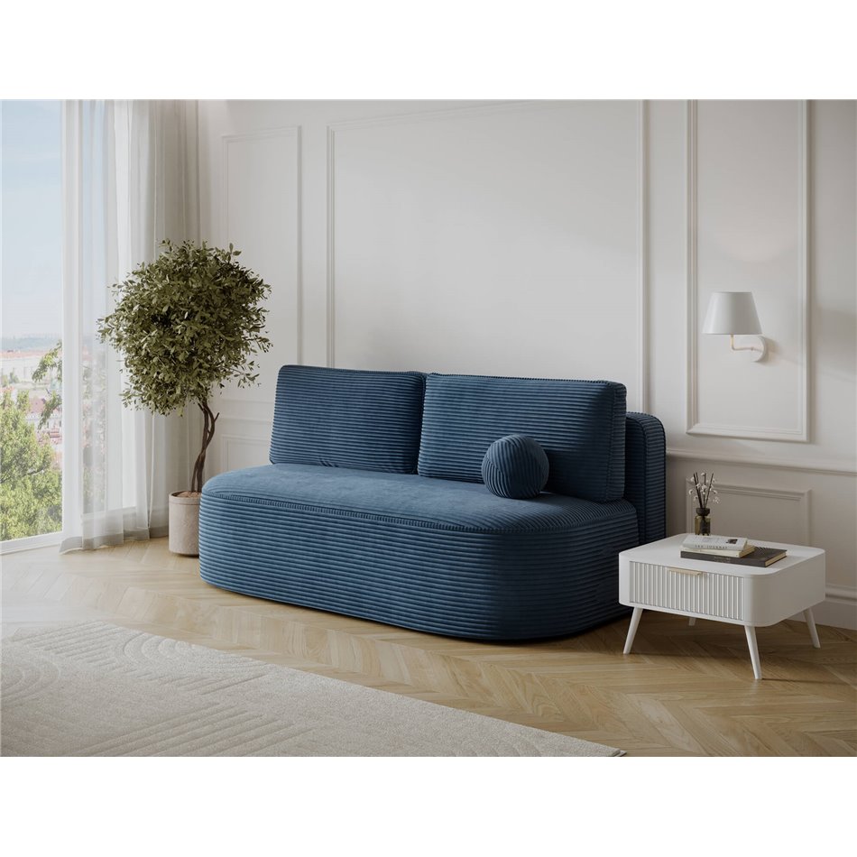 Sofa bed Eliana, sleeping function, Jarell 40, corduroy, blue, H93x193x96cm
