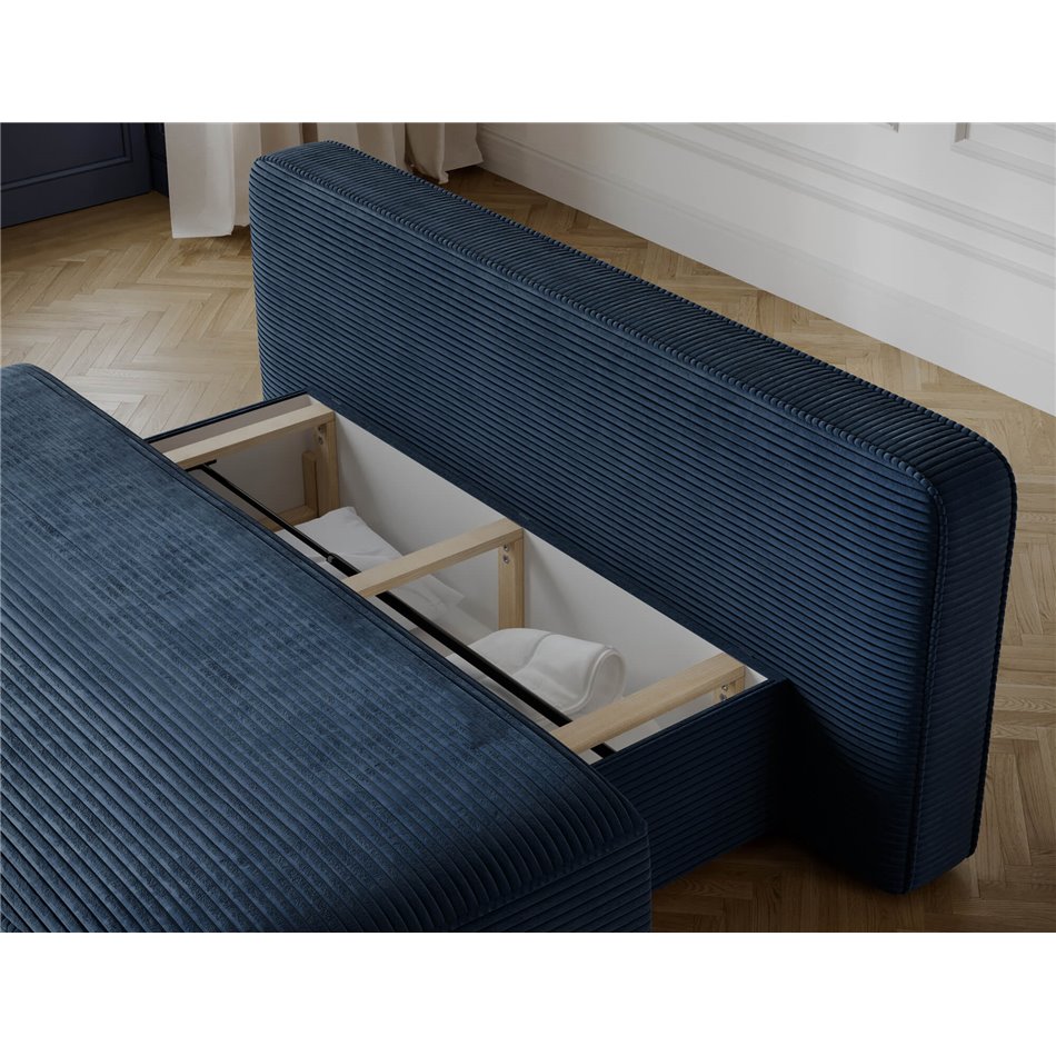 Sofa bed Eliana, sleeping function, Jarell 40, corduroy, blue, H93x193x96cm