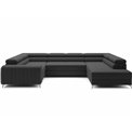 U-shaped sofa Eluis R, sleeping function, Sawana 14, black, H92x347x202cm