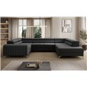 U-shaped sofa Eluis R, sleeping function, Sawana 14, black, H92x347x202cm