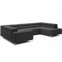 U-shaped sofa Eluis R, sleeping function, Sawana 14, black, H92x347x202cm