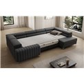 U-shaped sofa Eluis R, sleeping function, Sawana 14, black, H92x347x202cm