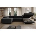 U-shaped sofa Eluis R, sleeping function, Sawana 14, black, H92x347x202cm