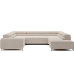 U-shaped sofa Eluis R, sleeping function, Jarell 18, corduroy, beige, H92x347x202cm