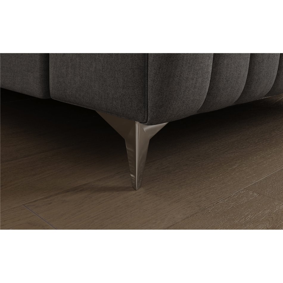 U-shaped sofa Eluis R, sleeping function, Monolith 85, velvet, grey, H92x347x202cm