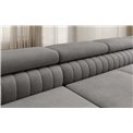 U-shaped sofa Eluis R, sleeping function, Monolith 85, velvet, grey, H92x347x202cm