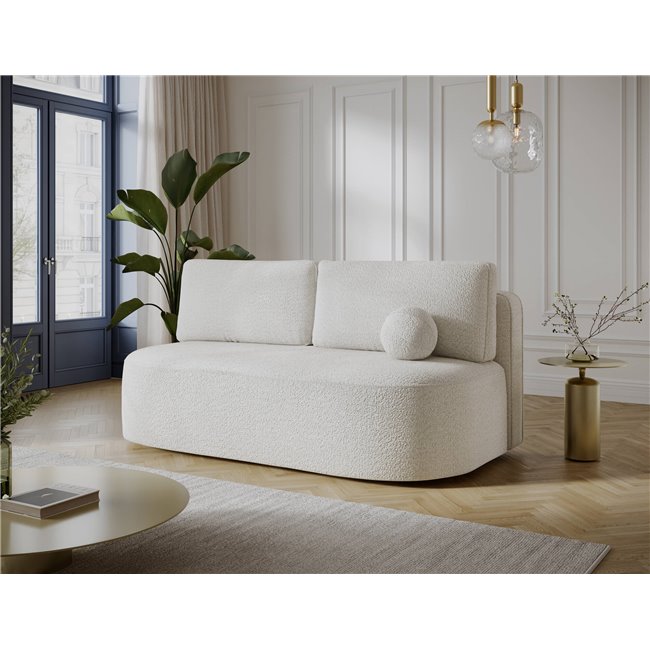 Диван-кровать Eliana, раздвижной, Royal 01, букле, белый, H93x193x96cm