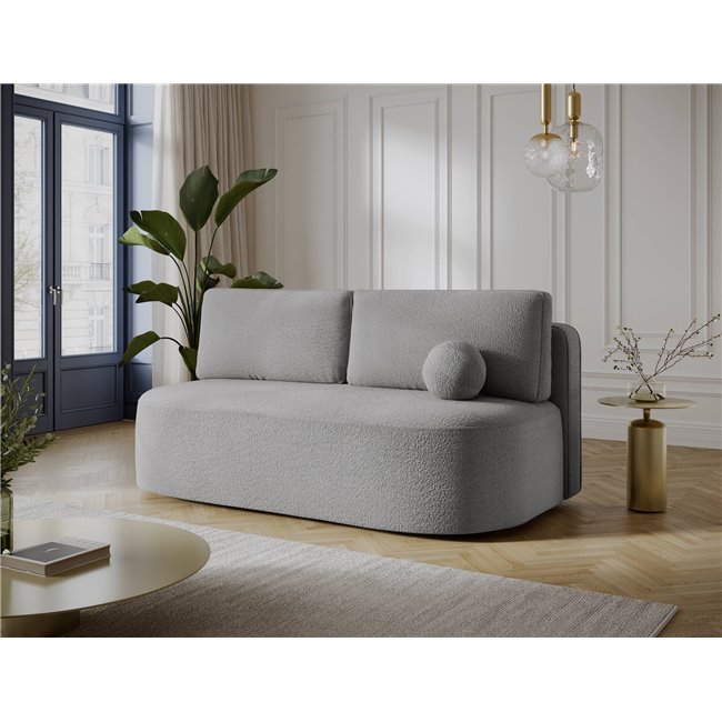 Sofa bed Eliana, sleeping function, Royal 04, boucle, grey, H93x193x96cm