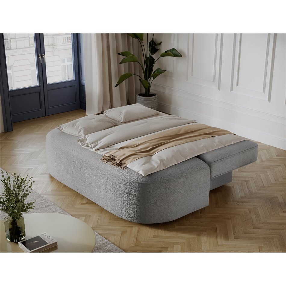 Sofa bed Eliana, sleeping function, Royal 04, boucle, grey, H93x193x96cm