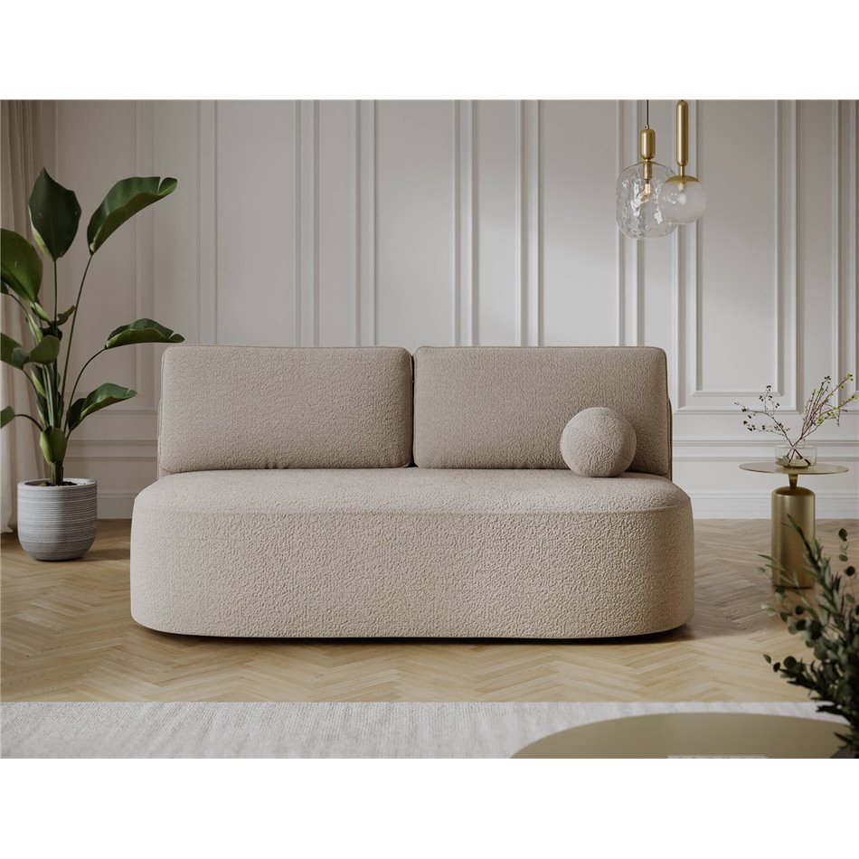 Sofa bed Eliana, sleeping function, Royal 18, boucle, beige, H93x193x96cm