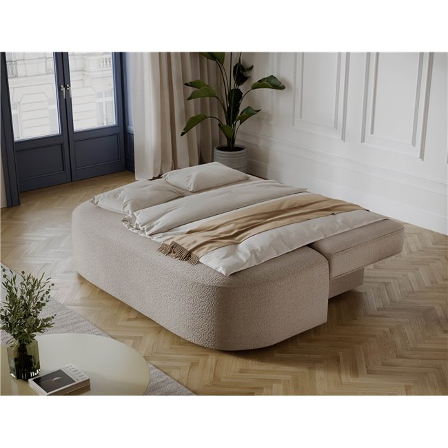 Sofa bed Eliana, sleeping function, Royal 18, boucle, beige, H93x193x96cm