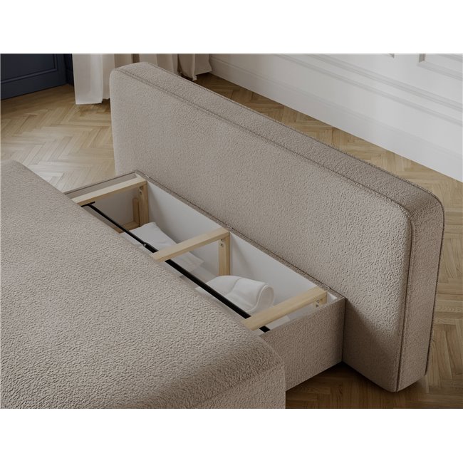 Sofa bed Eliana, sleeping function, Royal 18, boucle, beige, H93x193x96cm