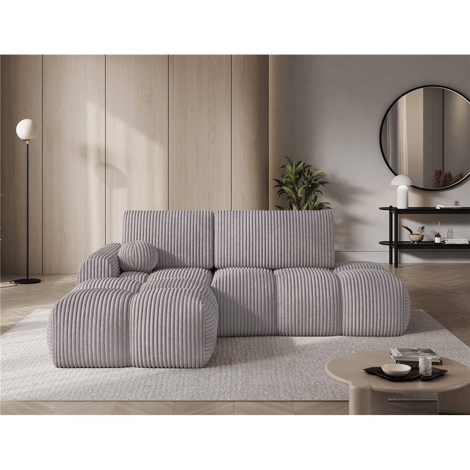 Corner sofa Elittario L, sleeping function, Modullo 03, grey, H95x227x170cm