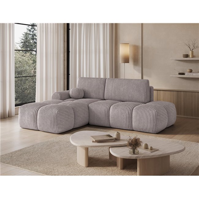 Corner sofa Elittario L, sleeping function, Modullo 03, grey, H95x227x170cm