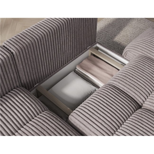 Corner sofa Elittario L, sleeping function, Modullo 03, grey, H95x227x170cm