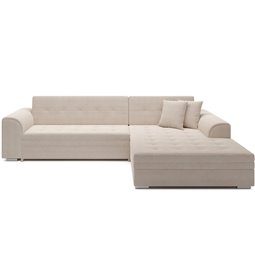 Угловой диван Erento R, раздвижной, Jarell 18, вельвет, бежевый, H78x296x194cm