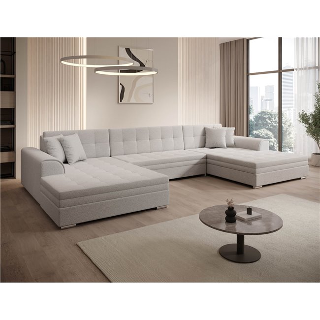 U-shaped sofa Evento Symmetrical, sleeping function, Jarell 18, corduroy, beige, H78x359x165cm
