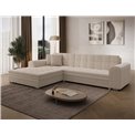 Corner sofa Erento L, sleeping function, Jarell 18, corduroy, beige, H78x296x194cm