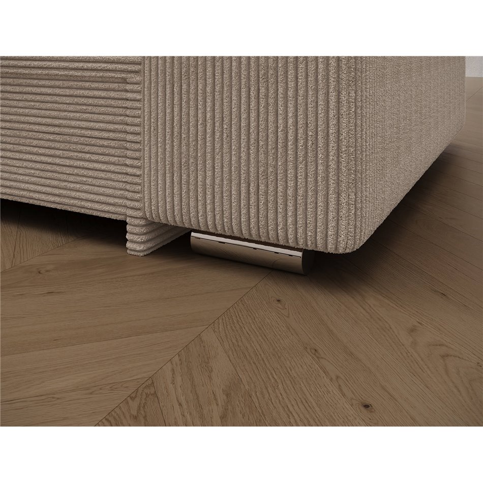 Corner sofa Erento L, sleeping function, Jarell 18, corduroy, beige, H78x296x194cm