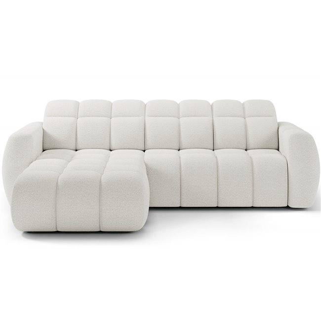 Corner sofa Efanito L, sleeping function, Royal 01, boucle, white, H105x288x200cm