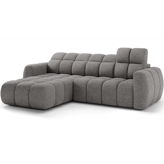 Corner sofa Efanito L, sleeping function, Coralline 03, light grey, H105x288x200cm