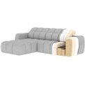 Corner sofa Efanito L, sleeping function, Coralline 03, light grey, H105x288x200cm