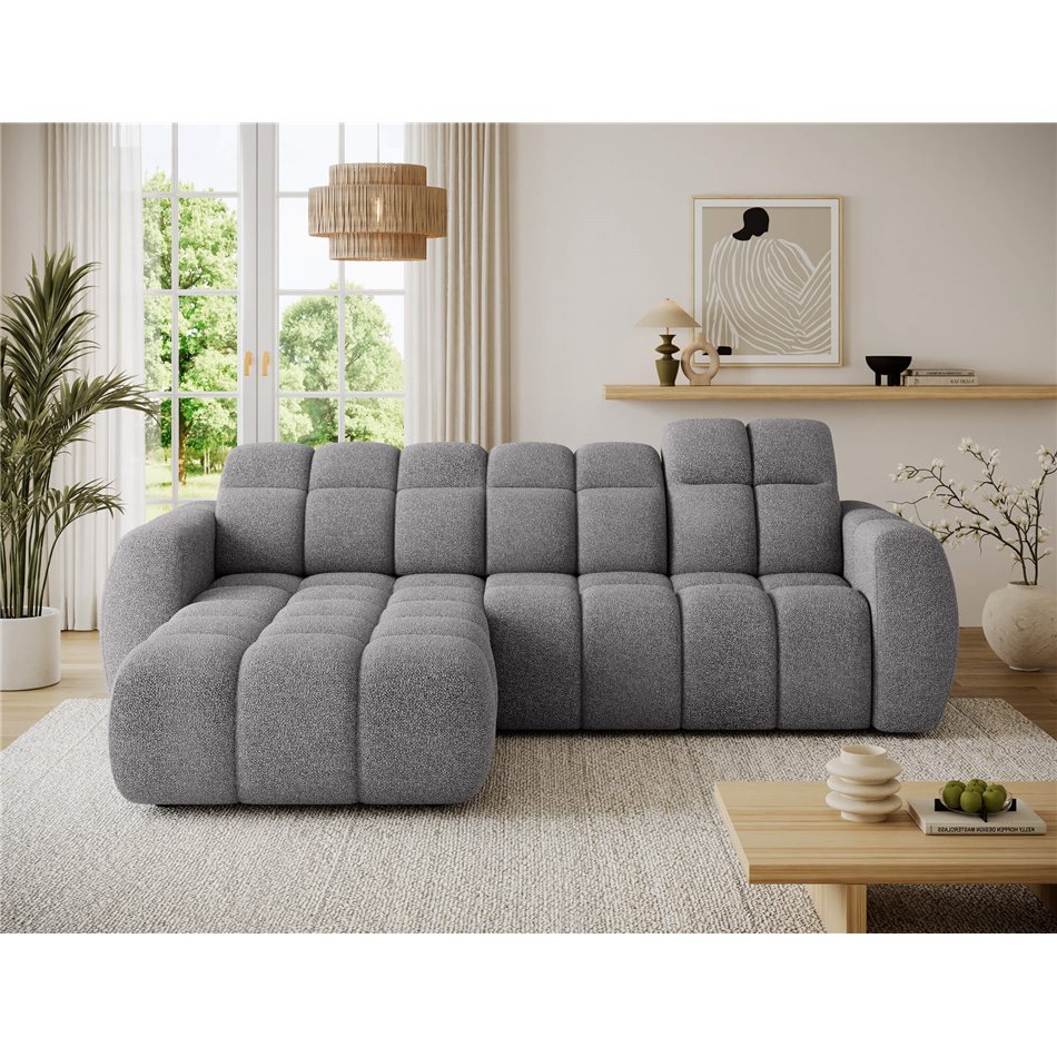 Corner sofa Efanito L, sleeping function, Paolli 04, grey, H105x288x200cm
