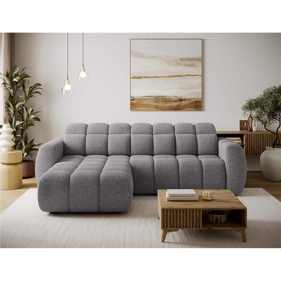 Corner sofa Efanito L, sleeping function, Paolli 04, grey, H105x288x200cm