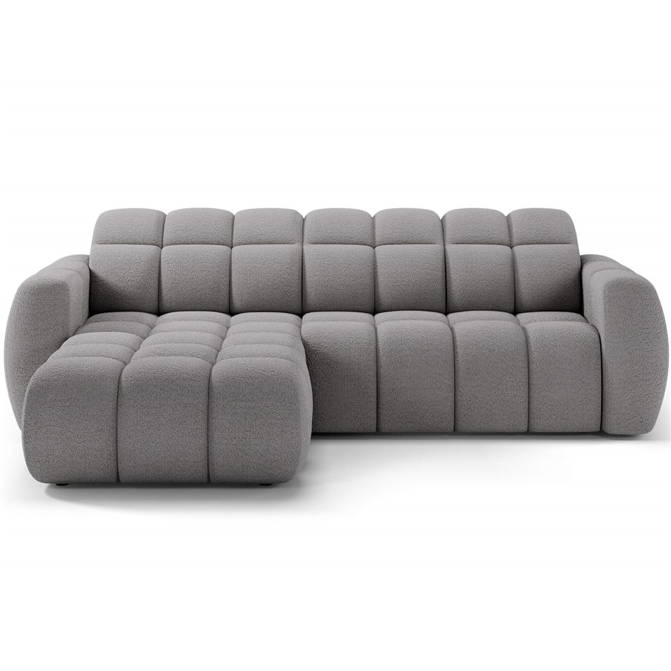 Corner sofa Efanito L, sleeping function, Royal 04, boucle, grey, H105x288x200cm