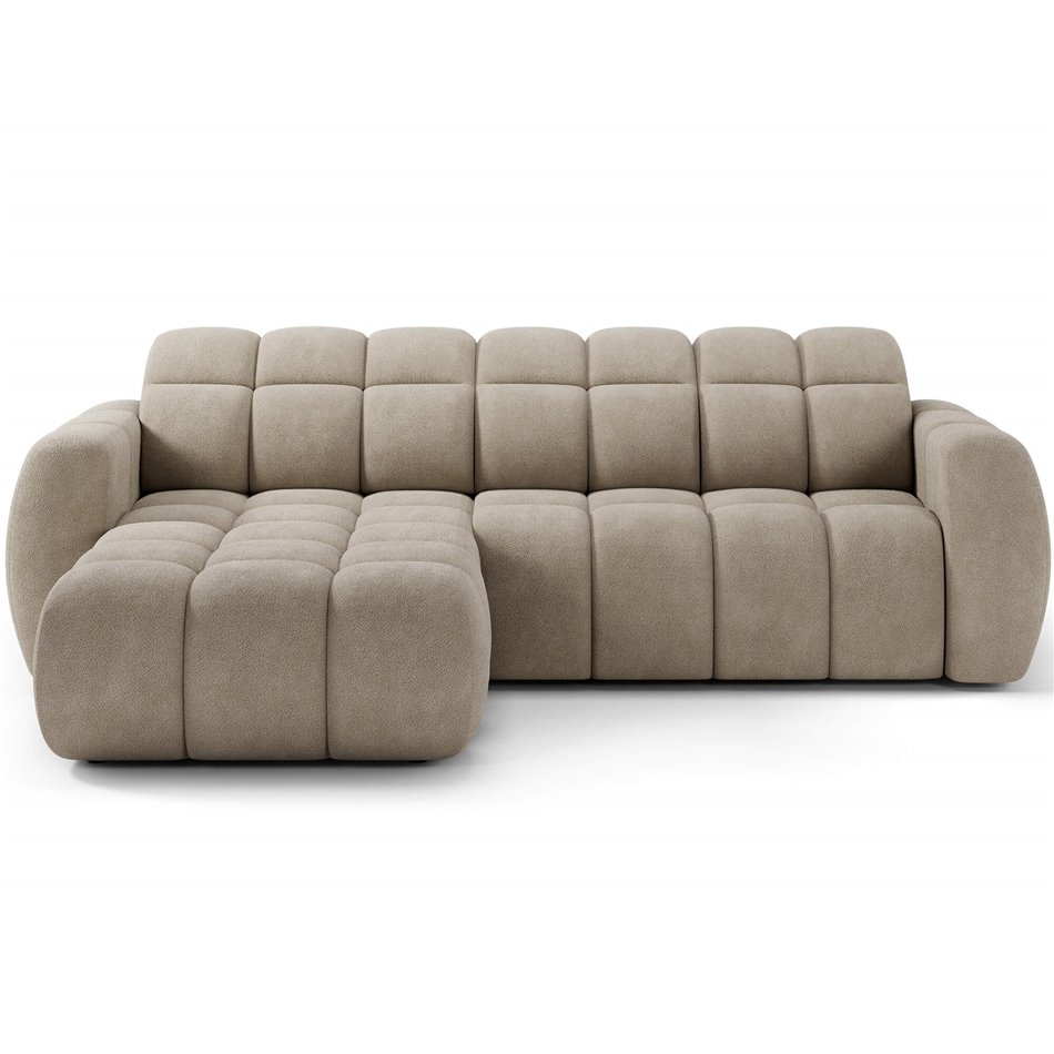 Corner sofa Efanito L, sleeping function, Amore 18, boucle, beige, H105x288x200cm