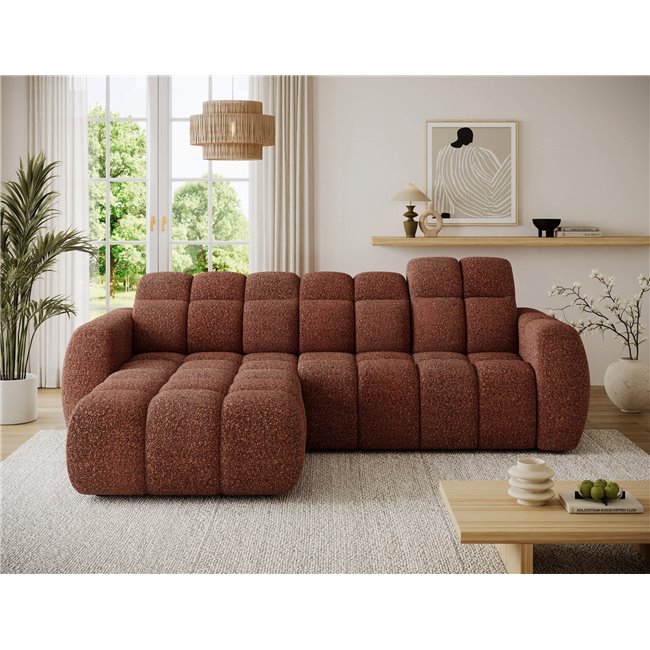 Corner sofa Efanito L, sleeping function, Jaffray 30, red, H105x288x200cm