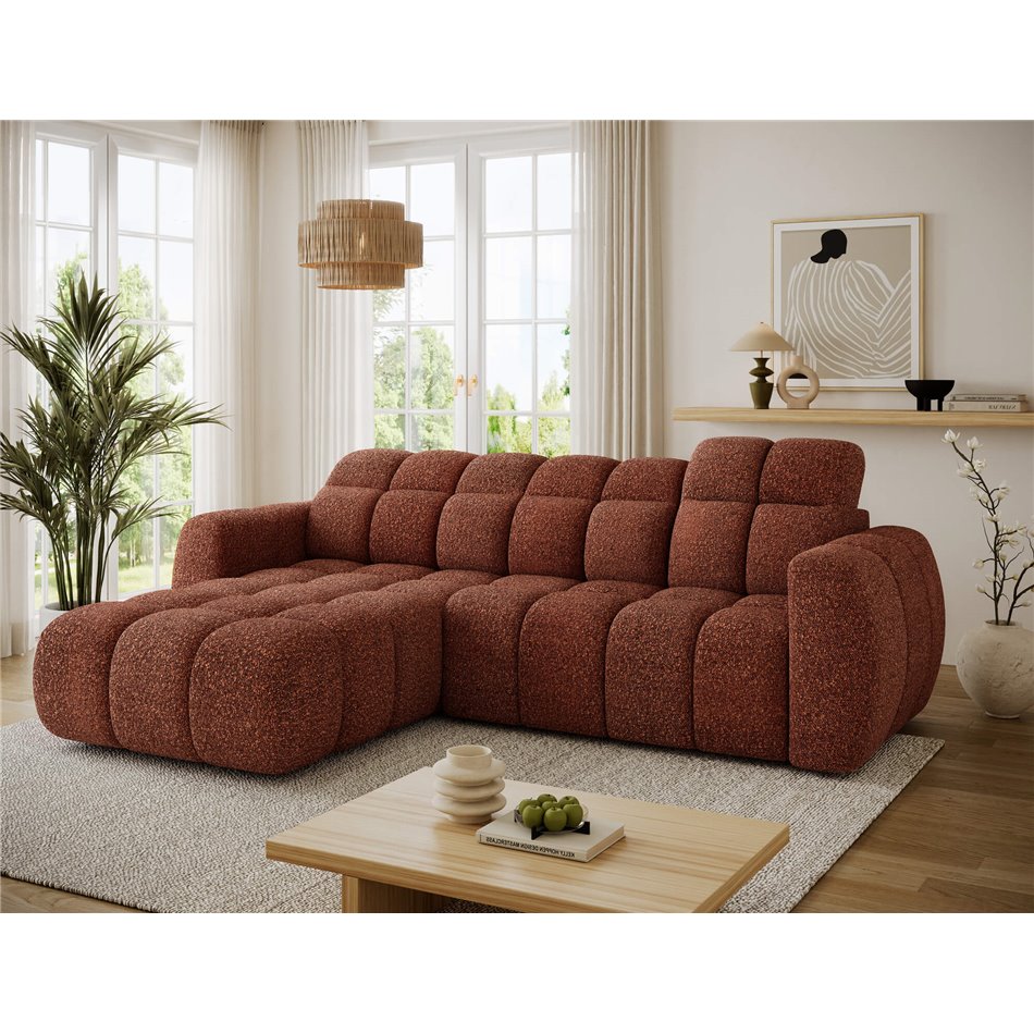 Corner sofa Efanito L, sleeping function, Jaffray 30, red, H105x288x200cm