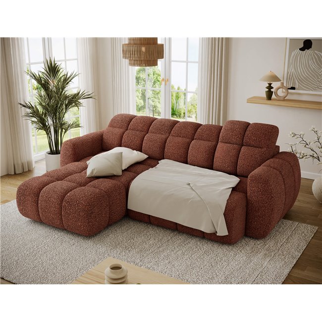 Corner sofa Efanito L, sleeping function, Jaffray 30, red, H105x288x200cm