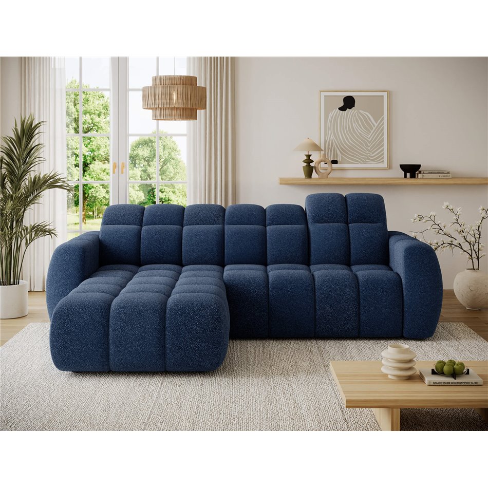 Corner sofa Efanito L, sleeping function, Paolli 40, blue, H105x288x200cm