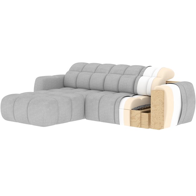Corner sofa Efanito L, sleeping function, Paolli 40, blue, H105x288x200cm