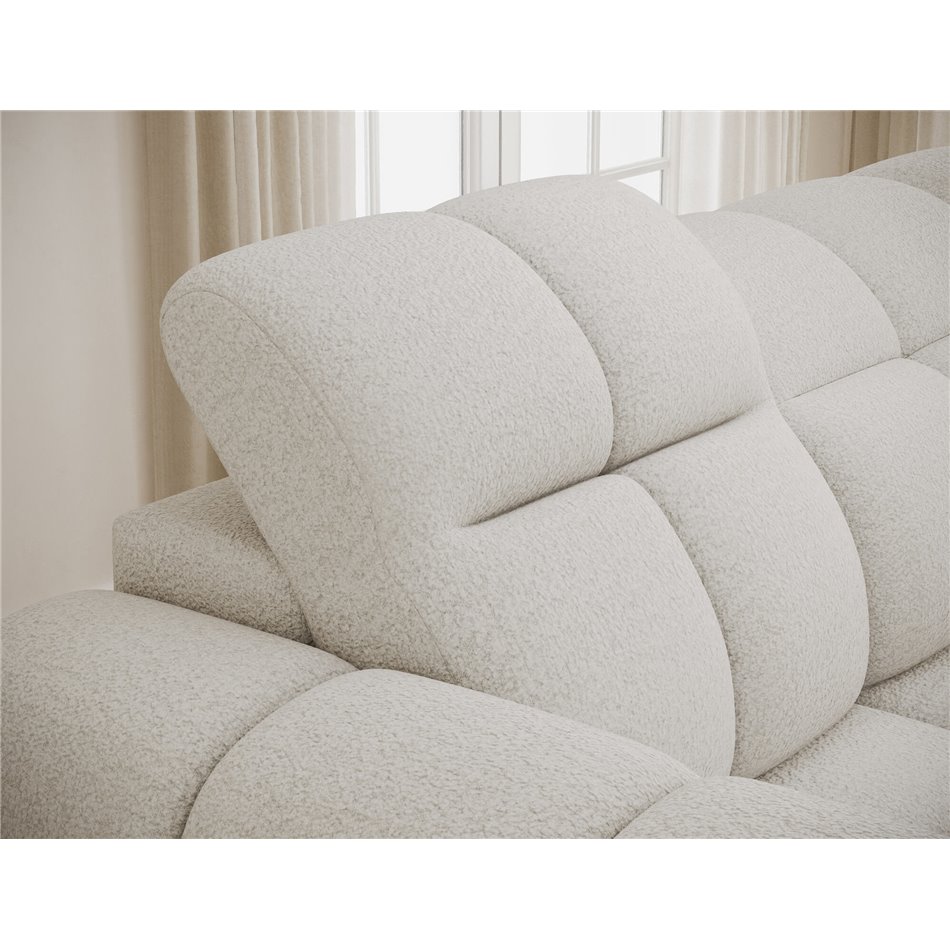 Corner sofa Efanito R, sleeping function, Royal 01, boucle, white, H105x288x200cm