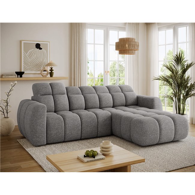 Corner sofa Efanito R, sleeping function, Coralline 03, grey, H105x288x200cm