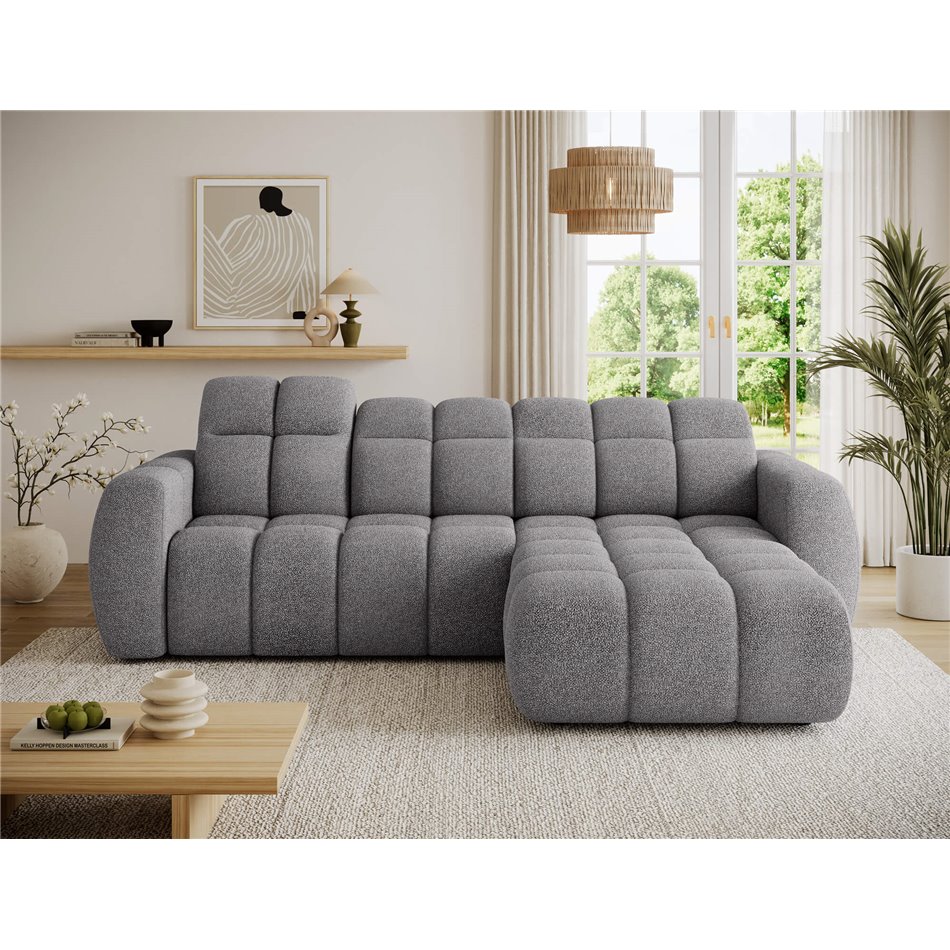 Corner sofa Efanito R, sleeping function, Paolli 04, light grey, H105x288x200cm