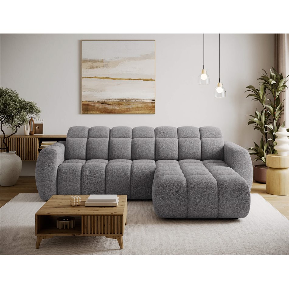 Corner sofa Efanito R, sleeping function, Paolli 04, light grey, H105x288x200cm