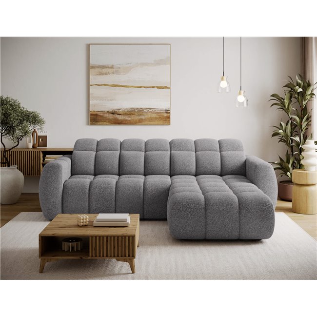 Corner sofa Efanito R, sleeping function, Paolli 04, light grey, H105x288x200cm