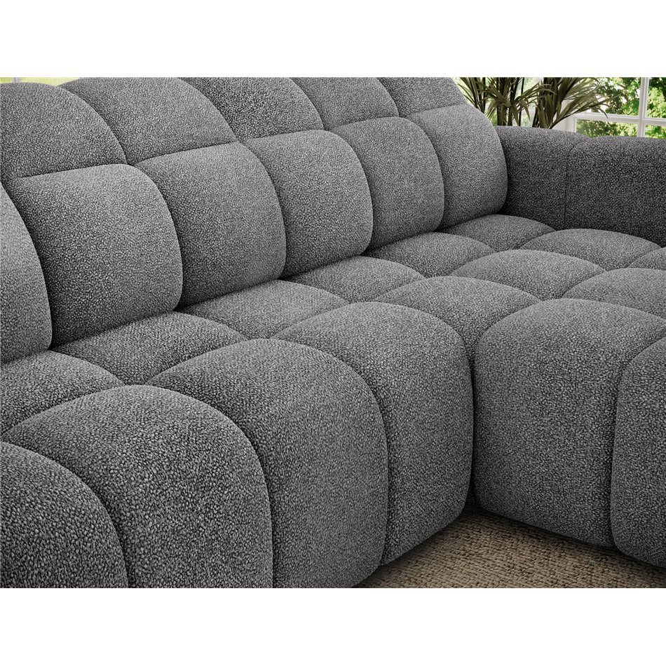 Corner sofa Efanito R, sleeping function, Paolli 04, light grey, H105x288x200cm