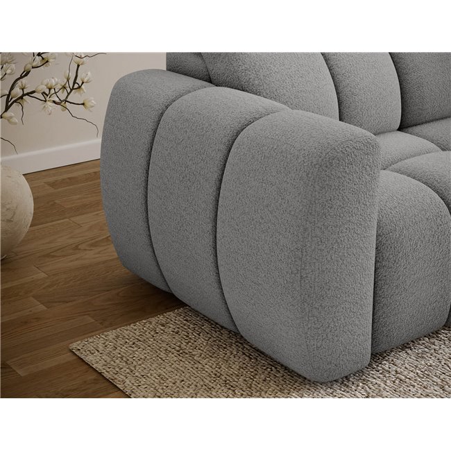 Corner sofa Efanito R, sleeping function, Royal 04, boucle, grey, H105x288x200cm