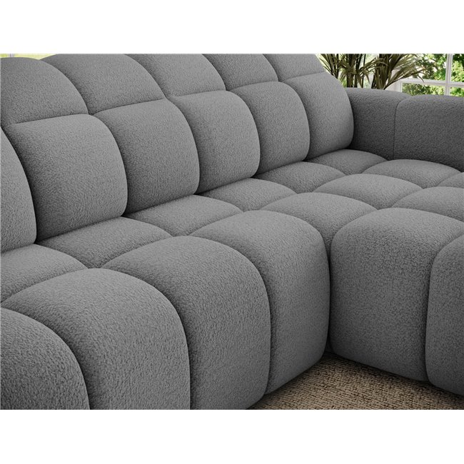 Corner sofa Efanito R, sleeping function, Royal 04, boucle, grey, H105x288x200cm