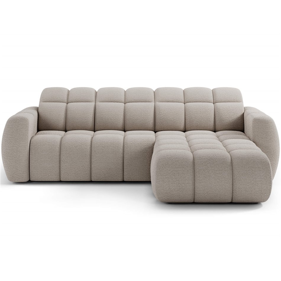 Corner sofa Efanito R, sleeping function, Royal 18, boucle, beige, H105x288x200cm