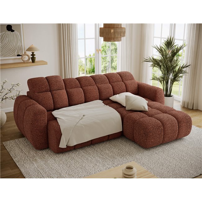 Corner sofa Efanito R, sleeping function, Jaffray 30, red, H105x288x200cm